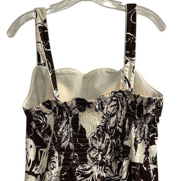 Madison Leigh Women's Size 14 Brown Floral Midi Sundress Summer Casual - Picture 9 of 14